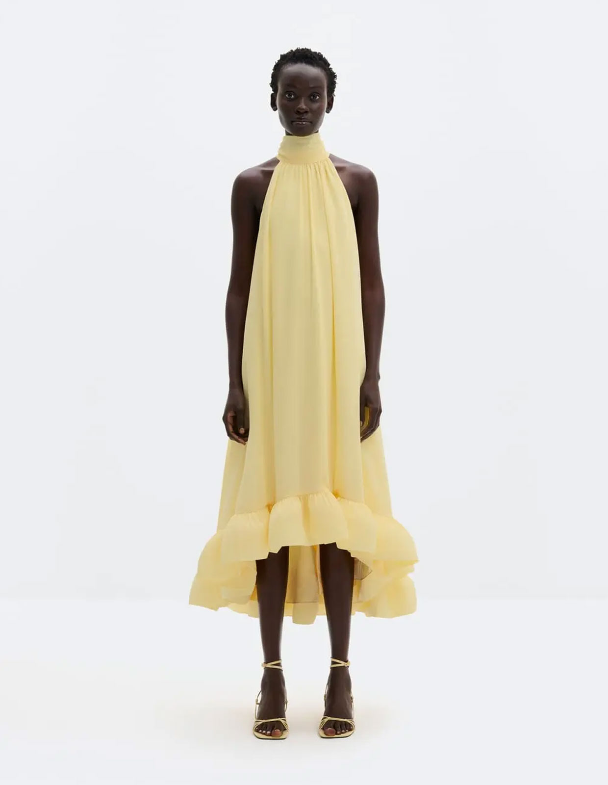 Sabrina Halterneck Klänning Ljusgul