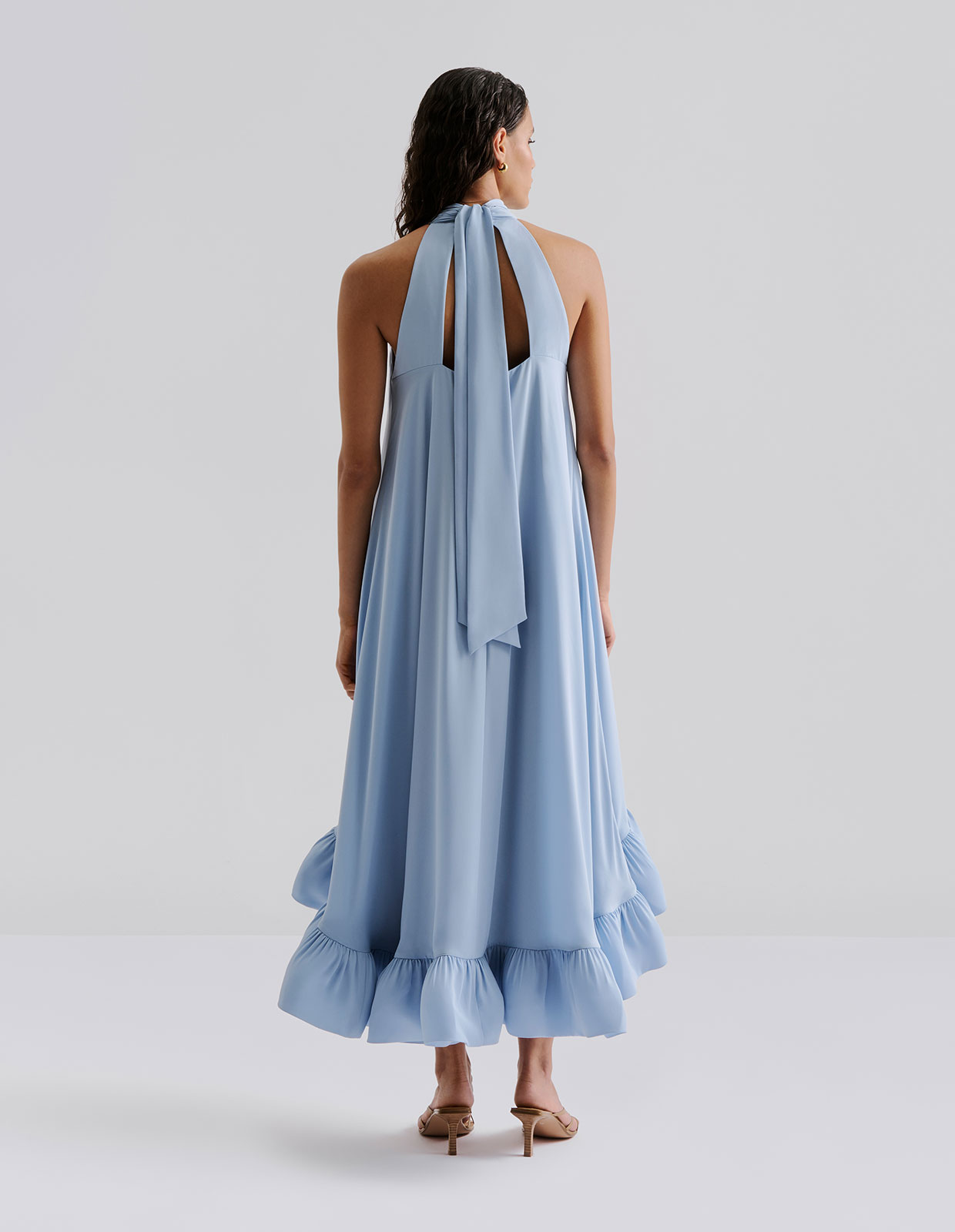 Sabrina Halterneck Klänning Ljusblå