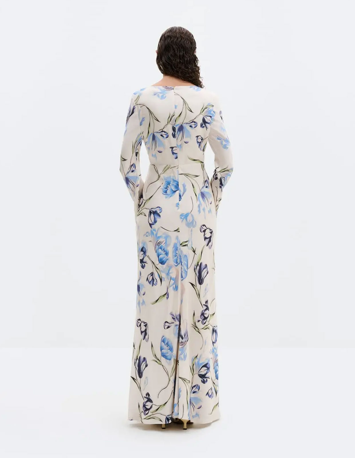 Carolina Klänning Vit/Blå Blommig