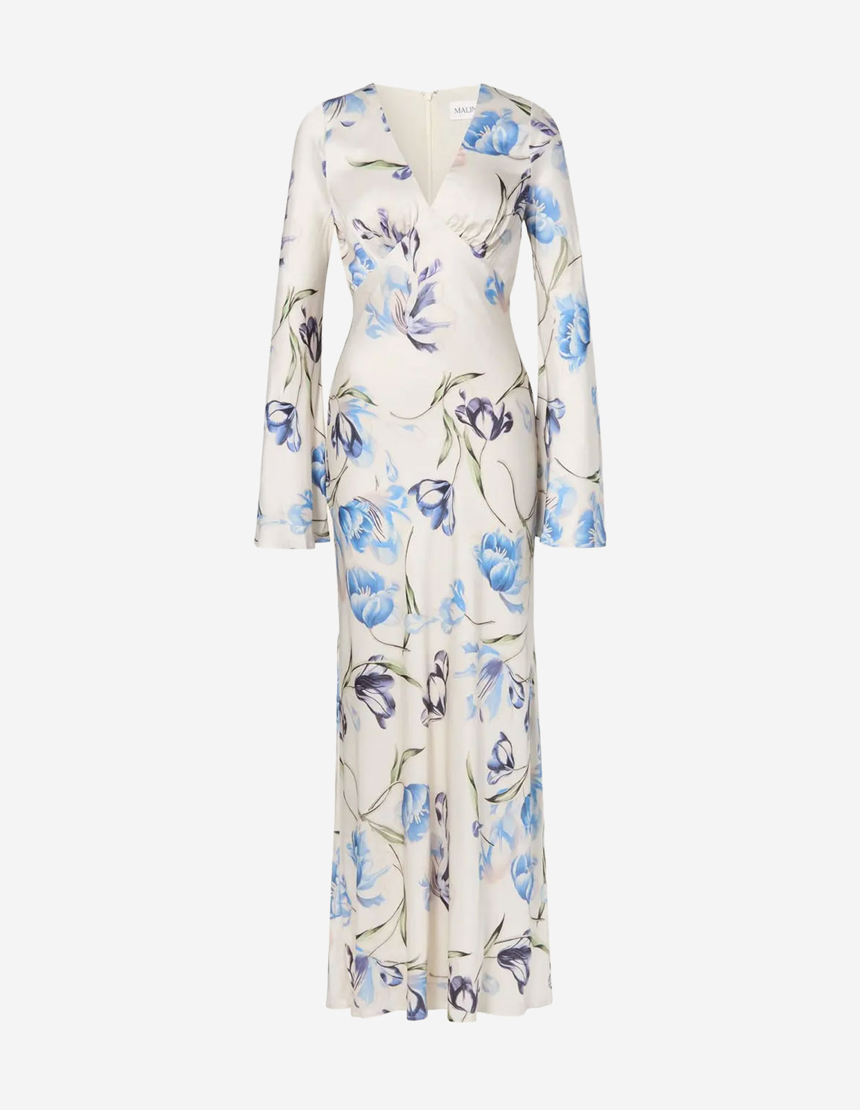 Carolina Klänning Vit/Blå Blommig