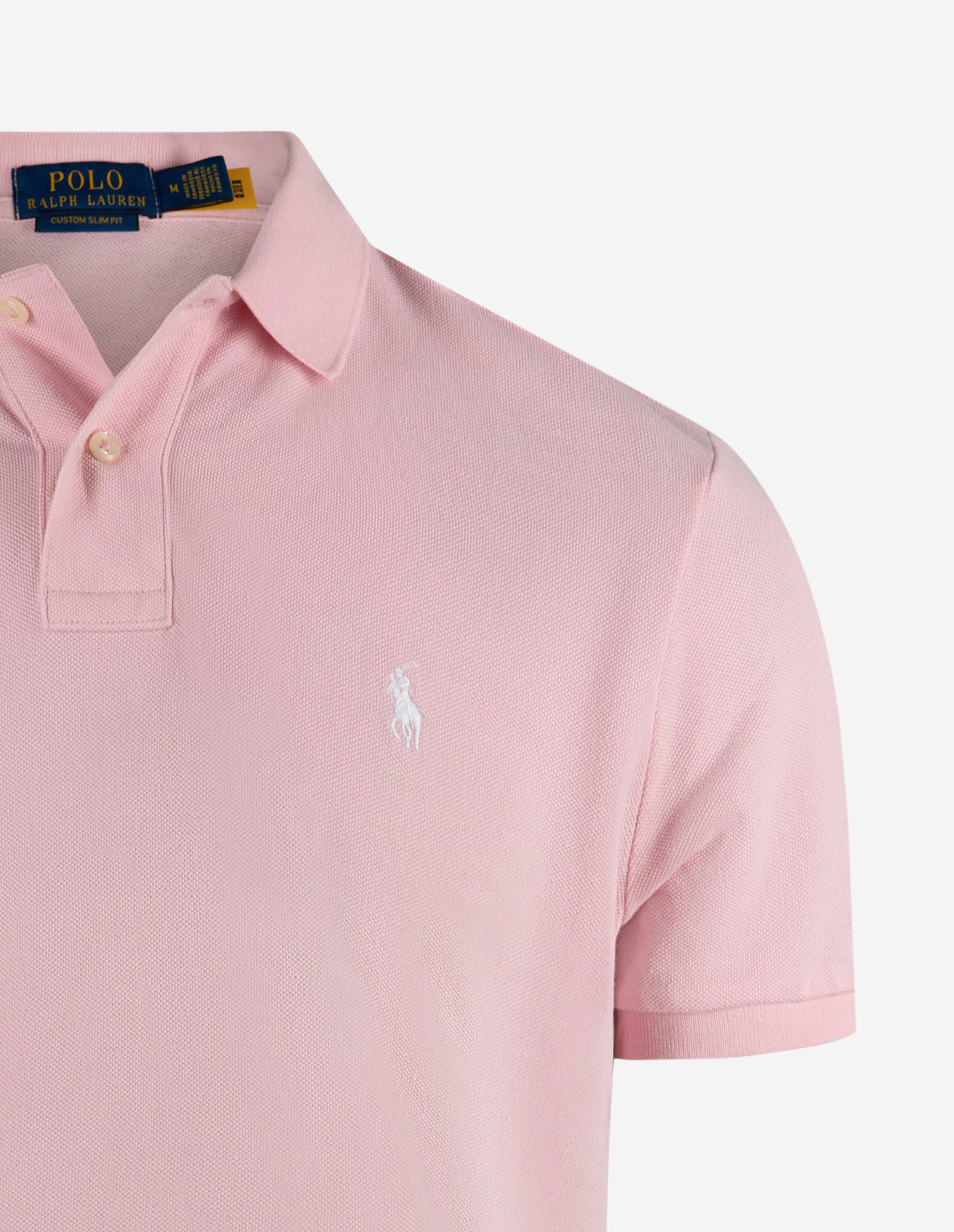 Pikétröja Custom Slim Fit Ljusrosa