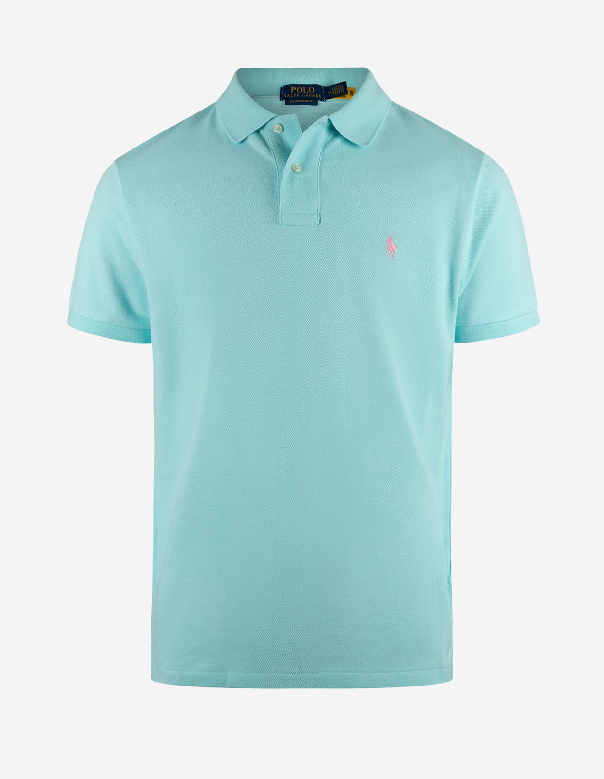 Pikétröja Custom Slim Fit Ljus Turkos