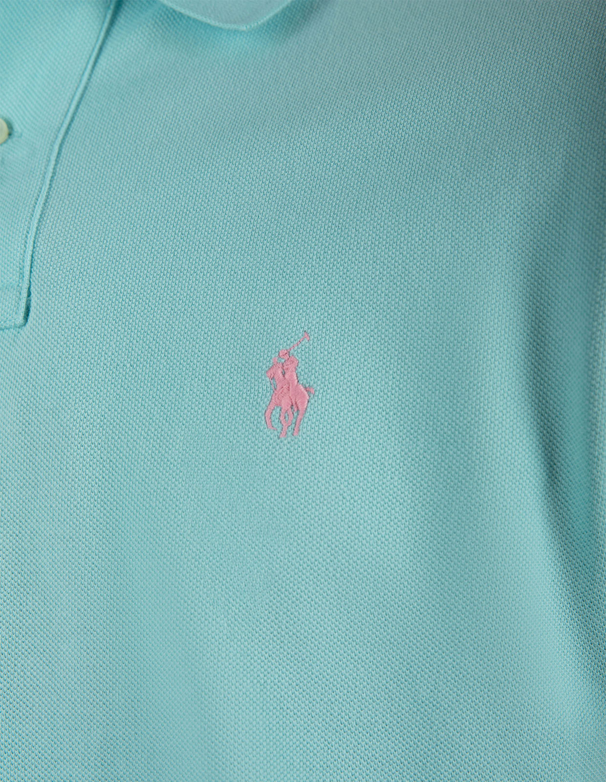 Pikétröja Custom Slim Fit Ljus Turkos