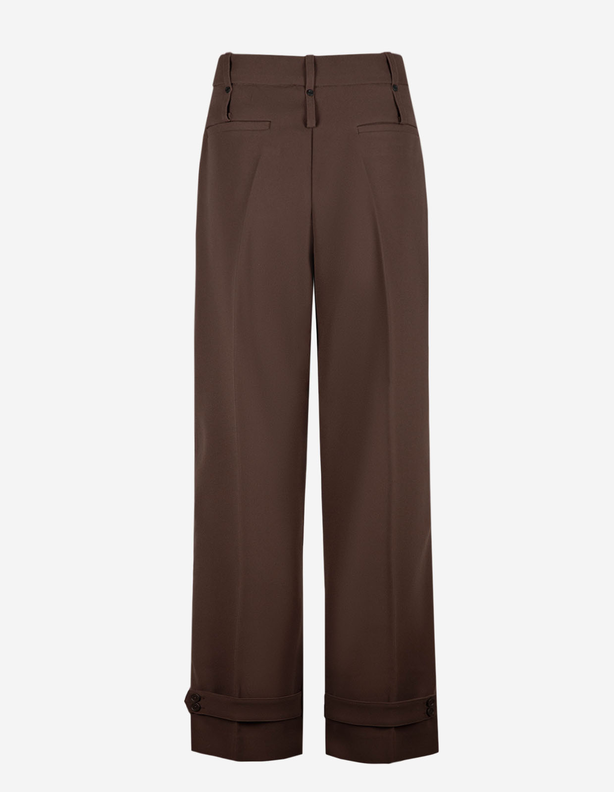Elevated Pleat Byxa Mörkbrun