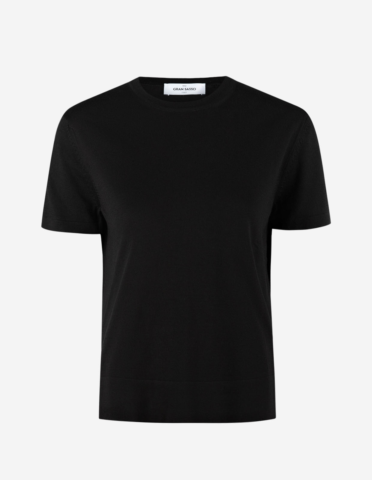 Stickad T-Shirt Svart