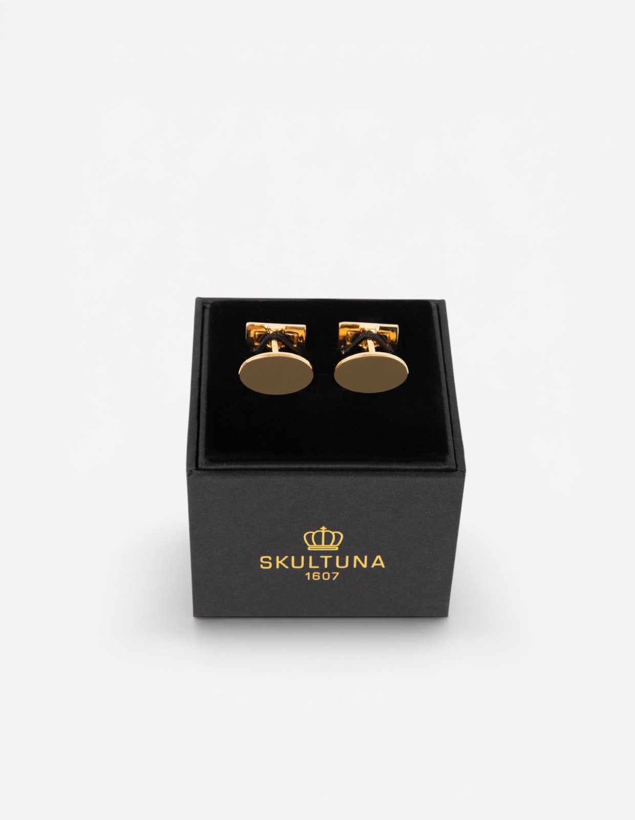 Black Tie Collection Oval Cufflinks Guld One Size