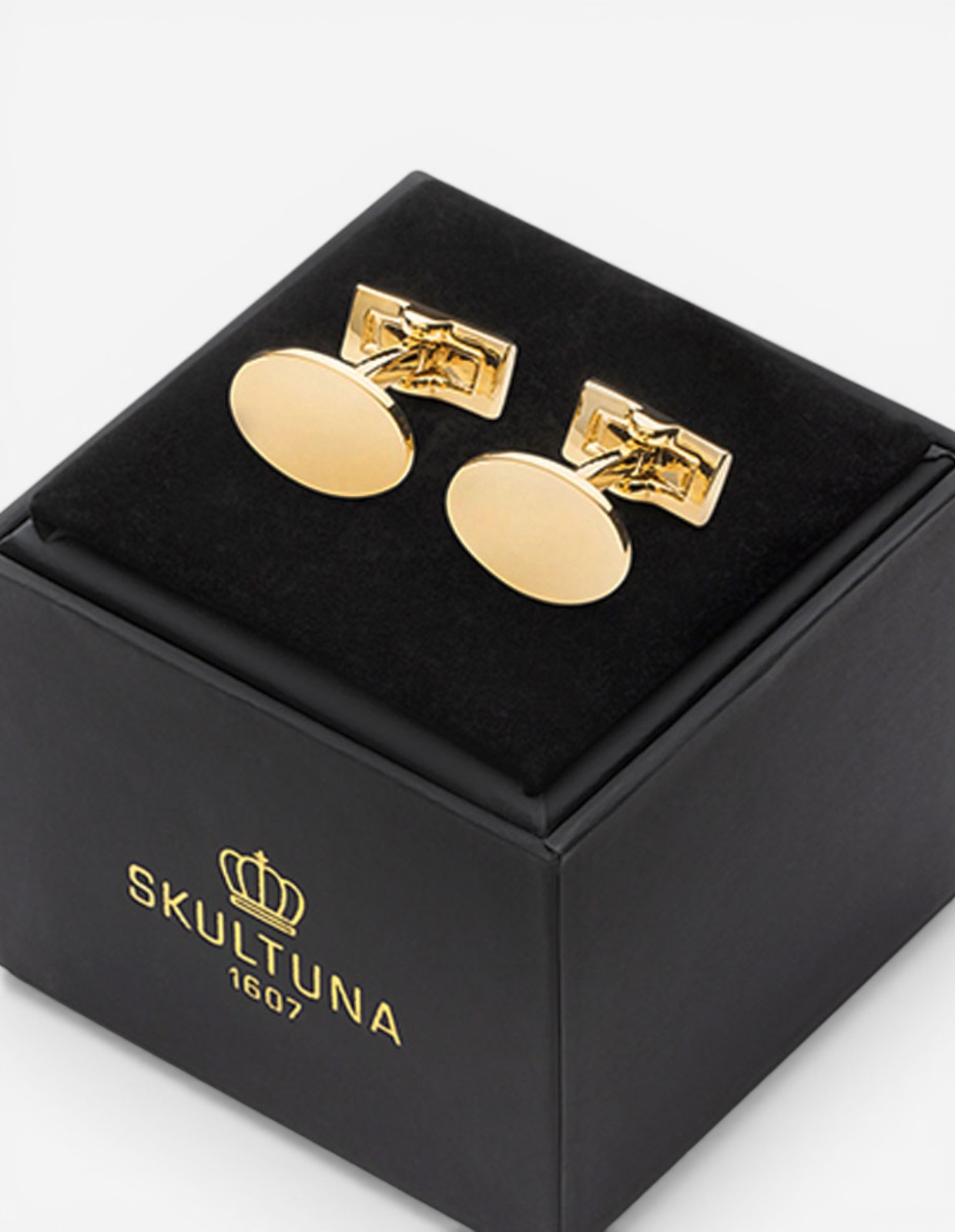 Black Tie Collection Oval Cufflinks Guld One Size