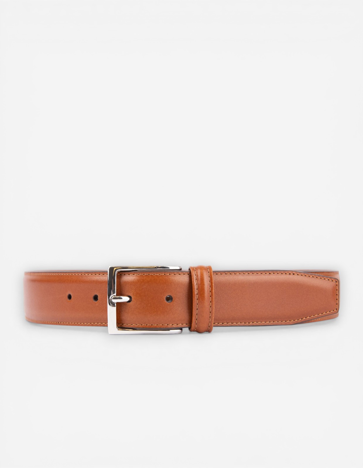 Läderbälte kalvskinn 3,5 cm Cognac