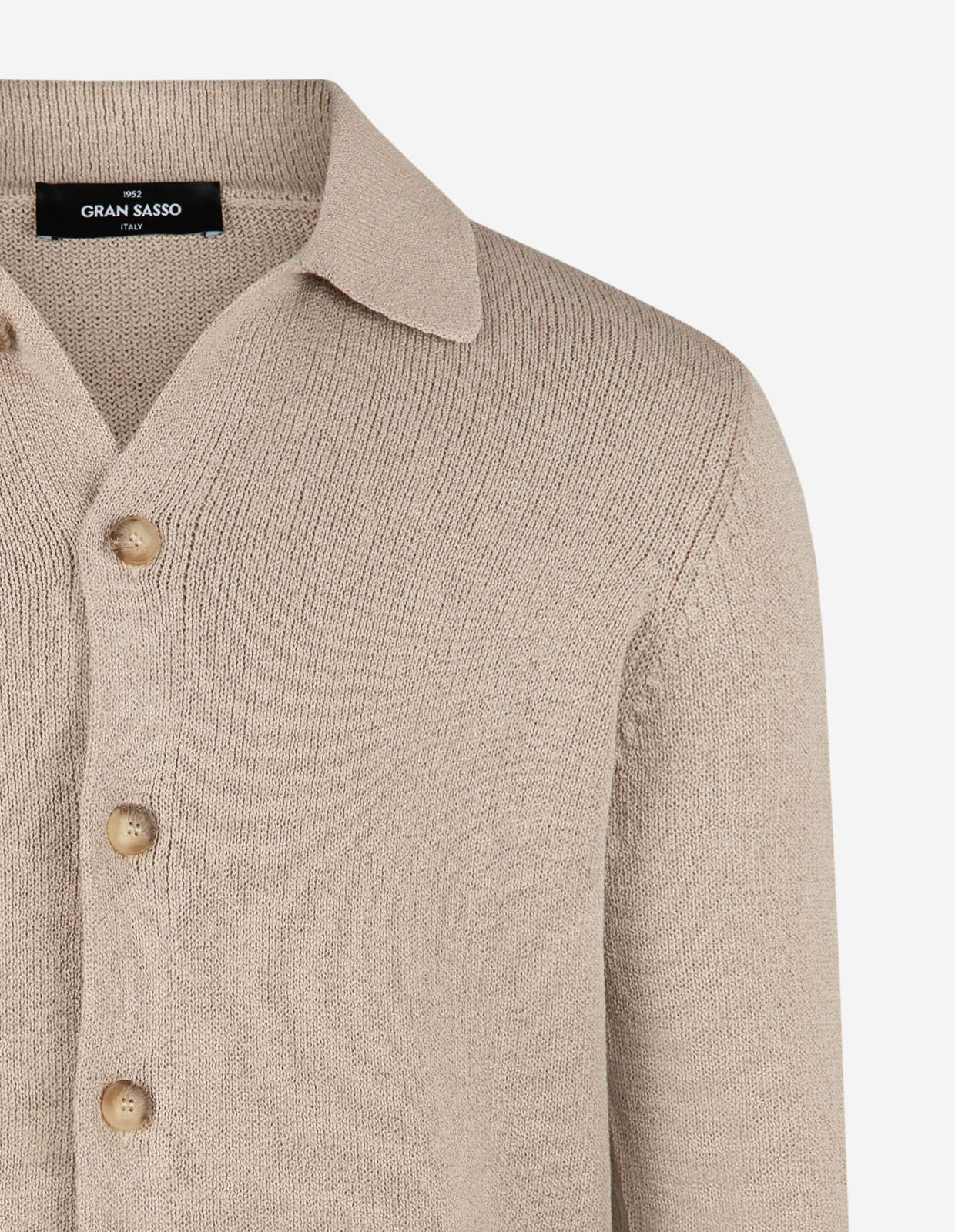 Skjortcardigan Bomull Cashmere Beige