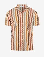 Kortärmsskjorta Stickad Bomull Randig Flerfärgad