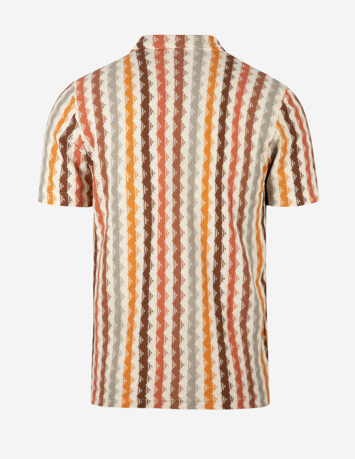 Kortärmsskjorta Stickad Bomull Randig Flerfärgad