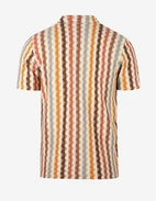 Kortärmsskjorta Stickad Bomull Randig Flerfärgad