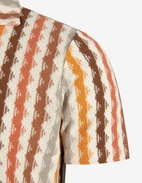 Kortärmsskjorta Stickad Bomull Randig Flerfärgad