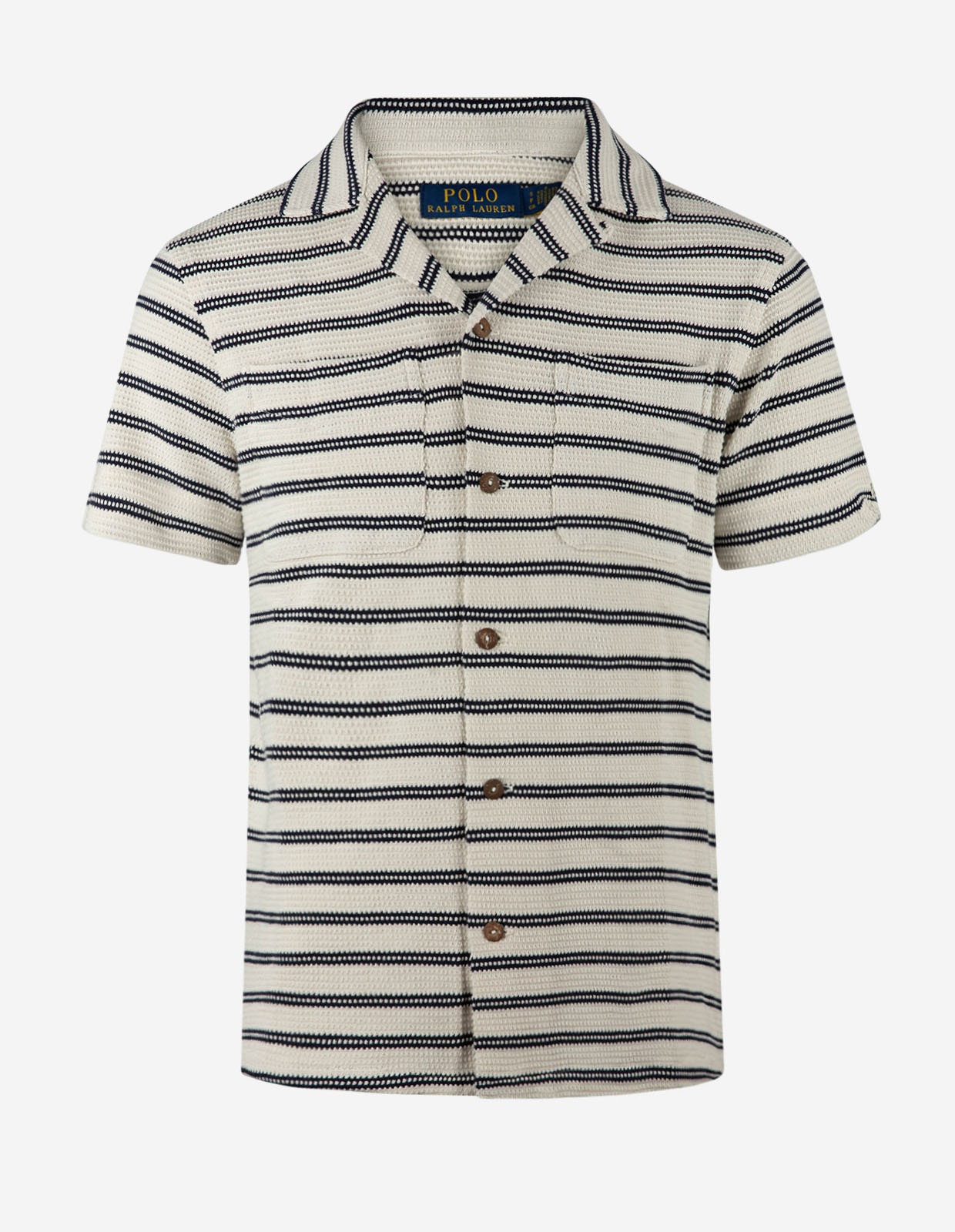 Resort Bowling Kortärmad Skjorta Randig Benvit/Navy