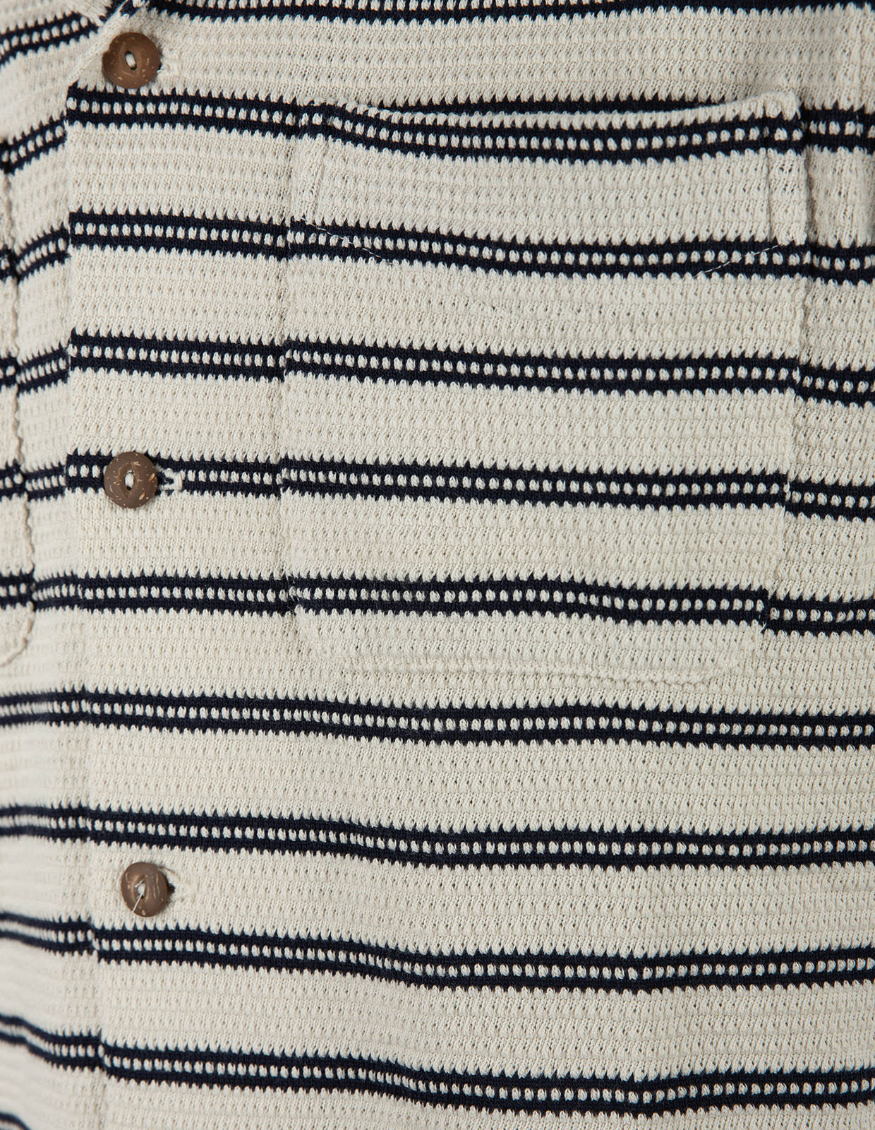 Resort Bowling Kortärmad Skjorta Randig Benvit/Navy