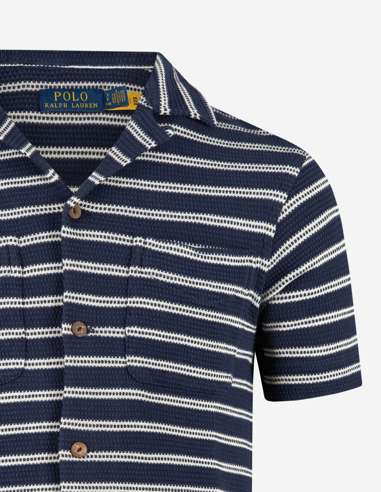 Resort Bowling Kortärmad Skjorta Randig Navy/Benvit