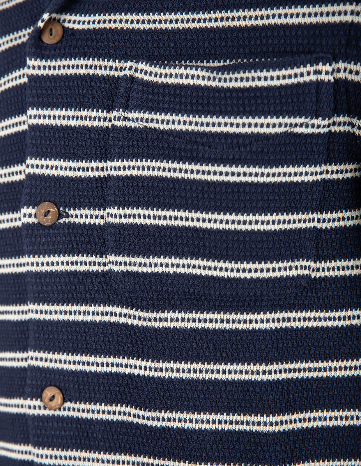 Resort Bowling Kortärmad Skjorta Randig Navy/Benvit