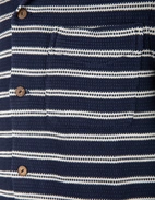 Resort Bowling Kortärmad Skjorta Randig Navy/Benvit