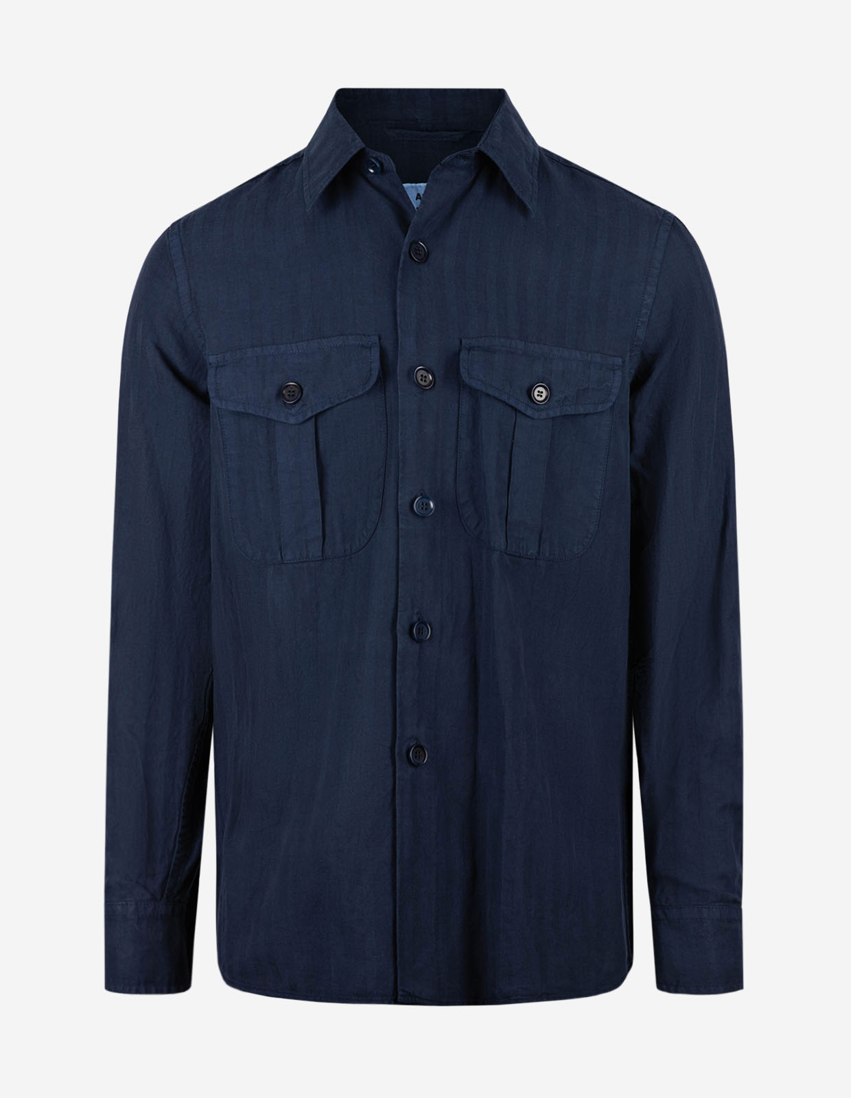 Glenn Overshirt Lyocell Linne Mellanblå