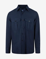 Glenn Overshirt Lyocell Linne Mellanblå