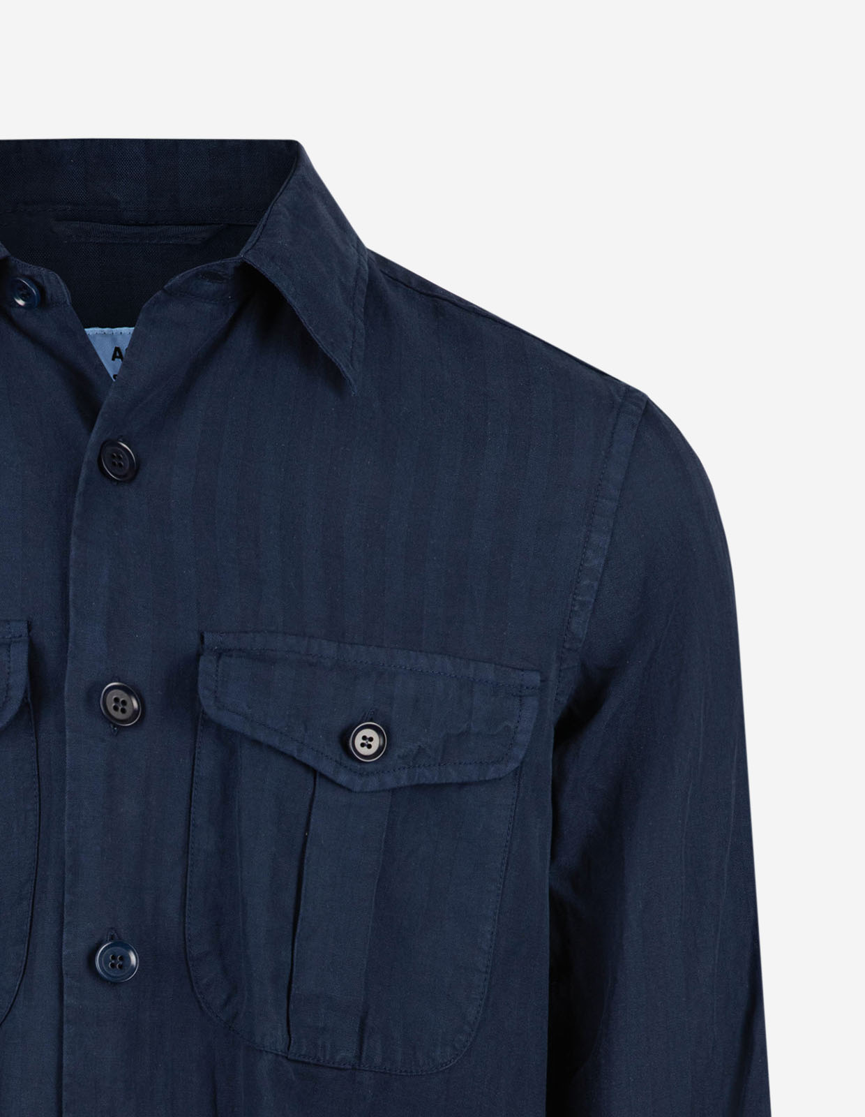 Glenn Overshirt Lyocell Linne Mellanblå