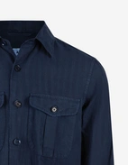 Glenn Overshirt Lyocell Linne Mellanblå