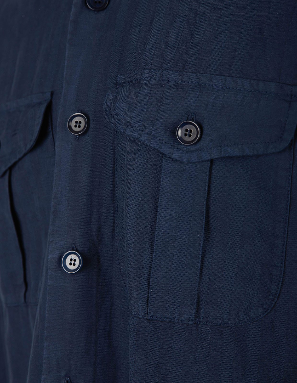 Glenn Overshirt Lyocell Linne Mellanblå