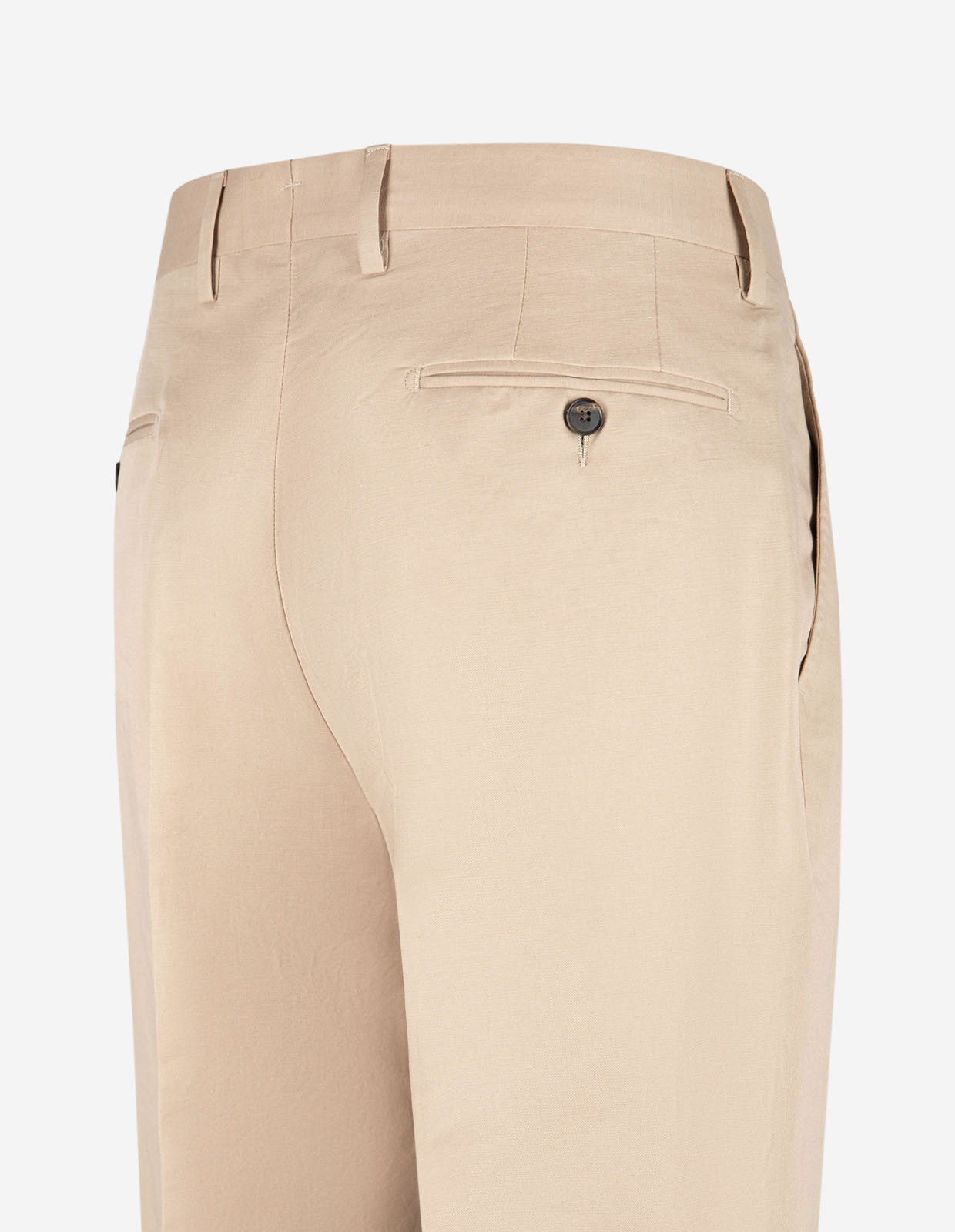 Sartorial Trouser II Dubbelplissering Linne Bomull Beige
