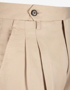 Sartorial Trouser II Dubbelplissering Linne Bomull Beige
