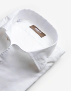 Casual Fit Skjorta Helskuren Krage Linne Bomull Vit