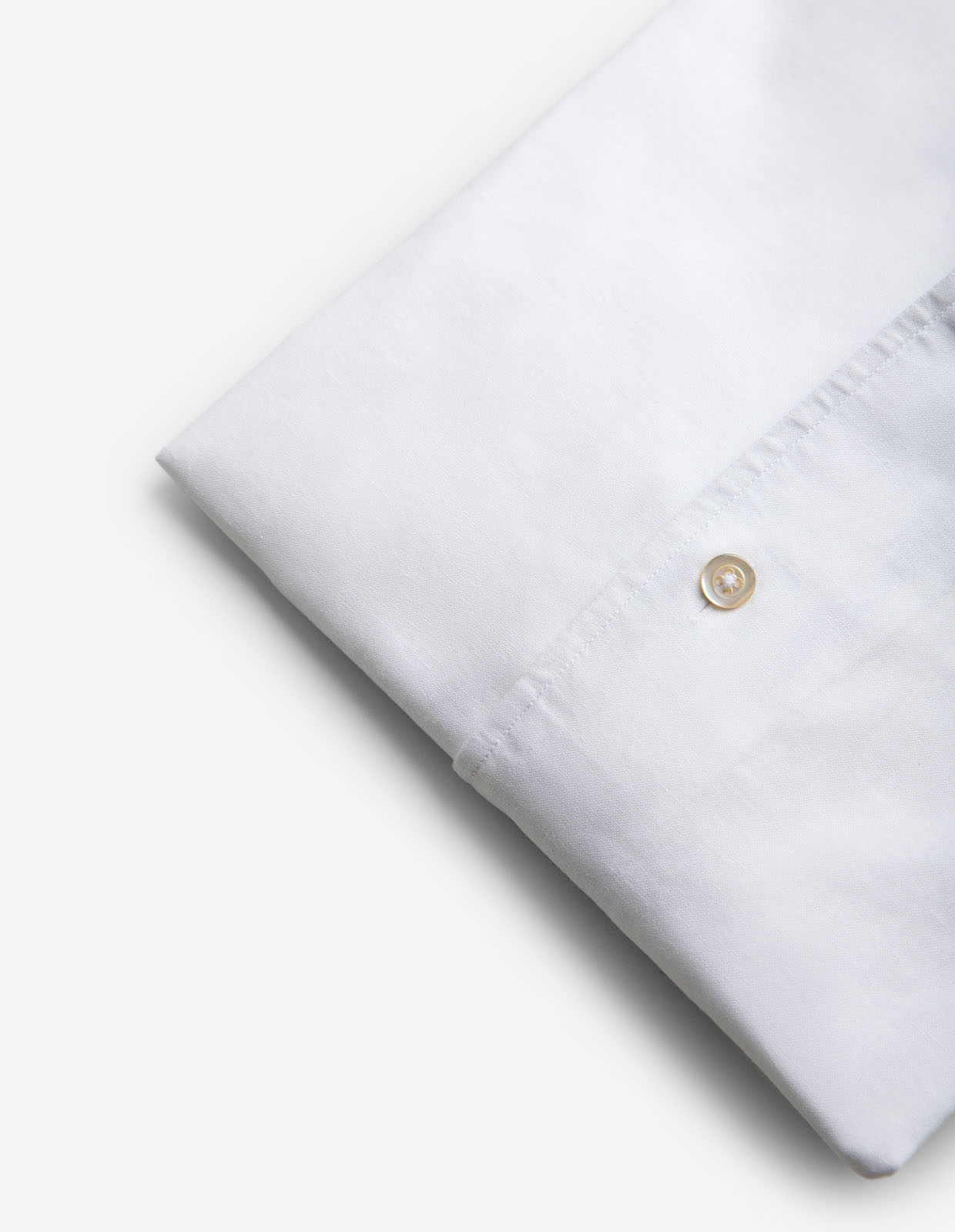 Casual Fit Skjorta Helskuren Krage Linne Bomull Vit