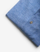 Casual Fit Skjorta Helskuren Krage Linne Bomull Ljusblå