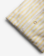 Casual Fit Skjorta Helskuren Krage Bomull Linne Randig Gul/Vit