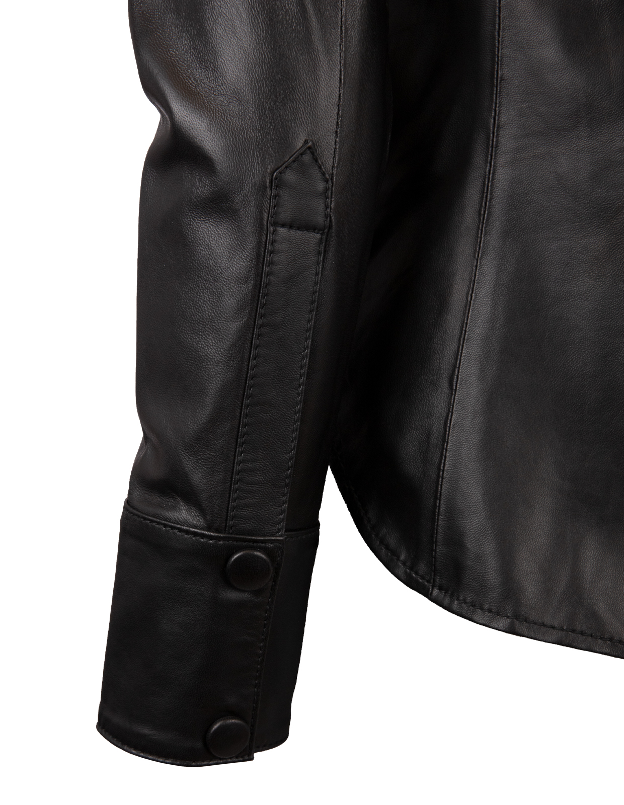 Elle Leather Shirt Black Stl 44