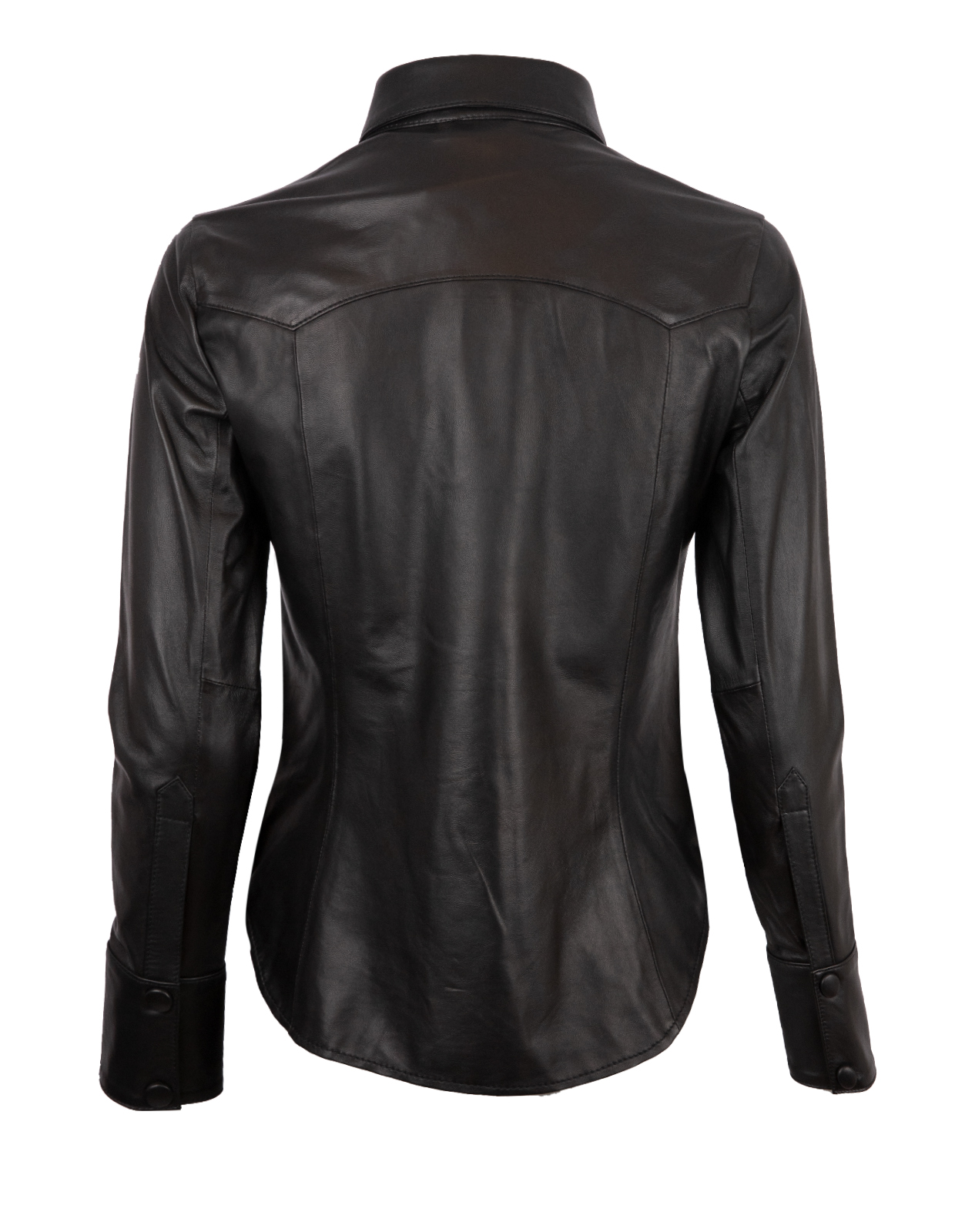 Elle Leather Shirt Black Stl 44