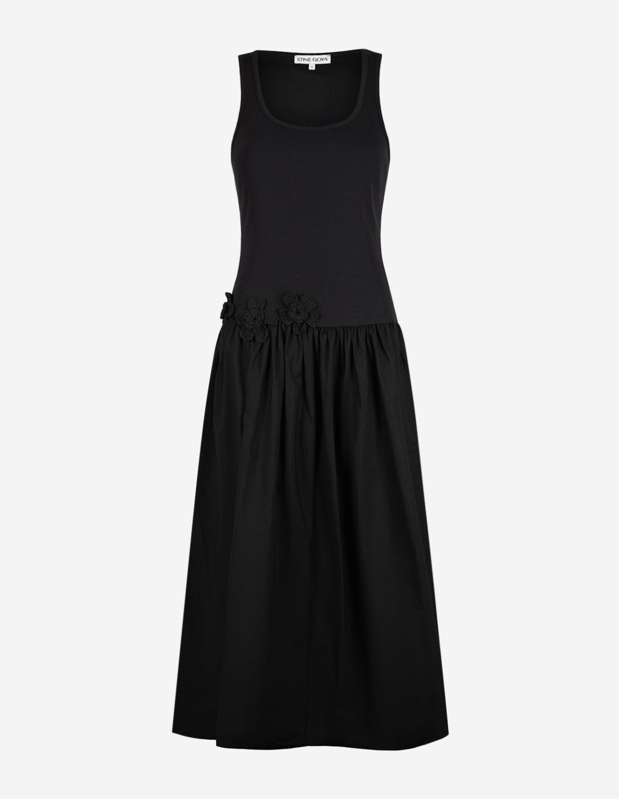 Rib Midi Klänning Svart
