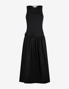 Rib Midi Klänning Svart