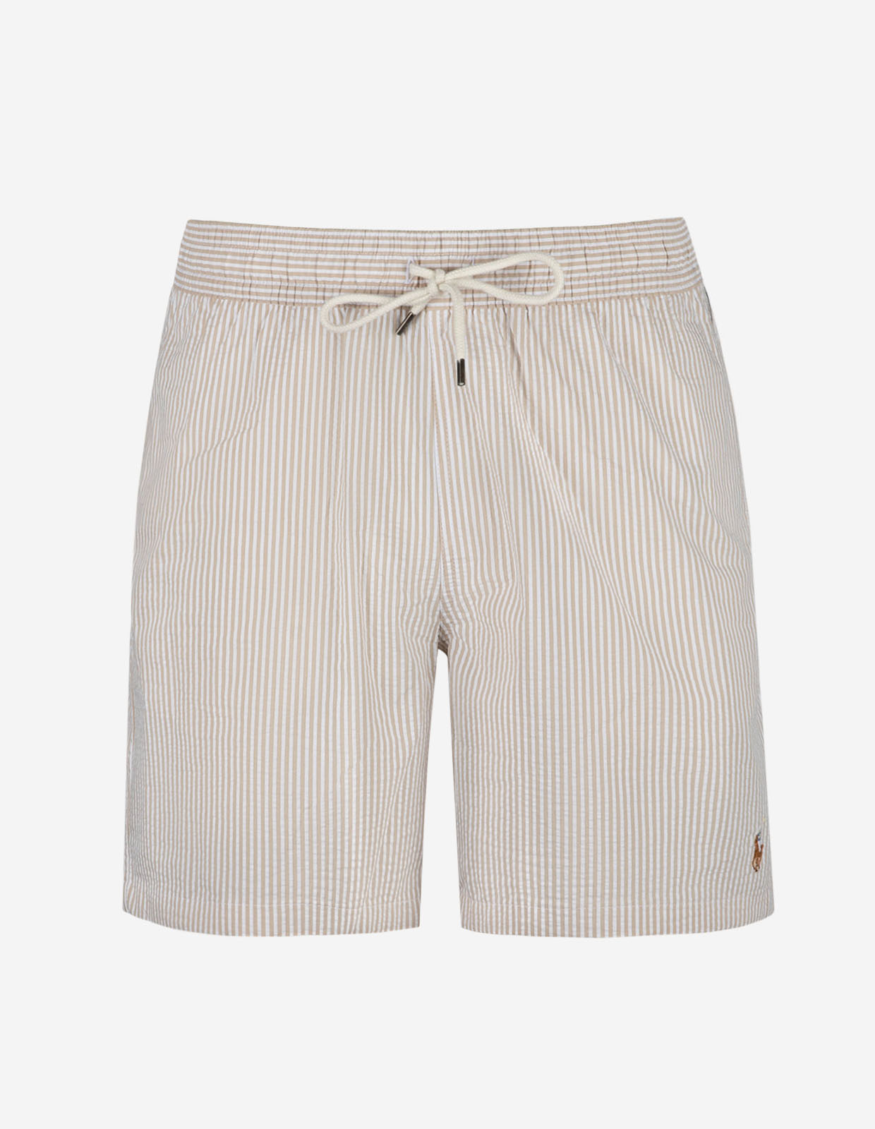 Seersucker Badbyxor Beige/Vit