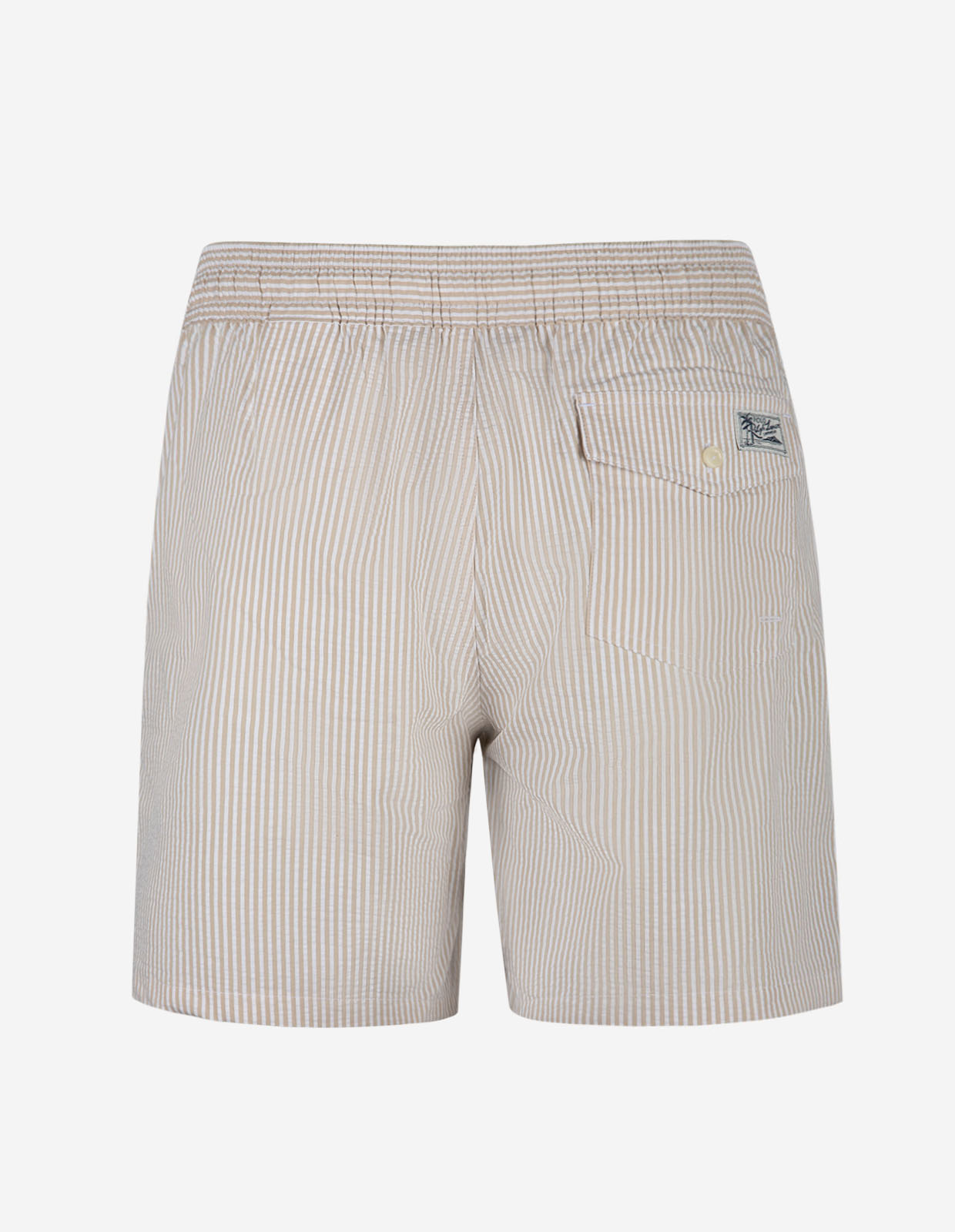 Seersucker Badbyxor Beige/Vit