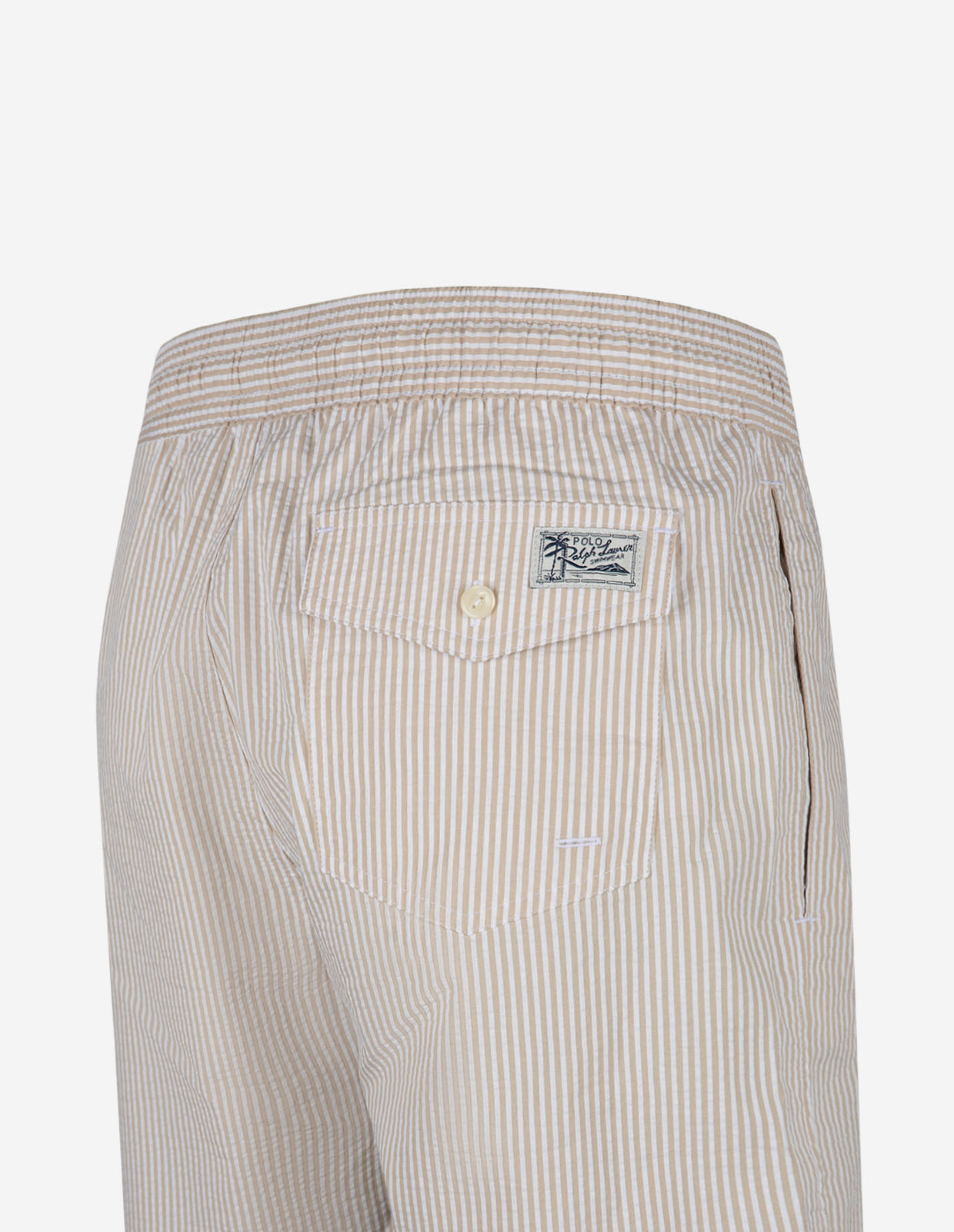 Seersucker Badbyxor Beige/Vit