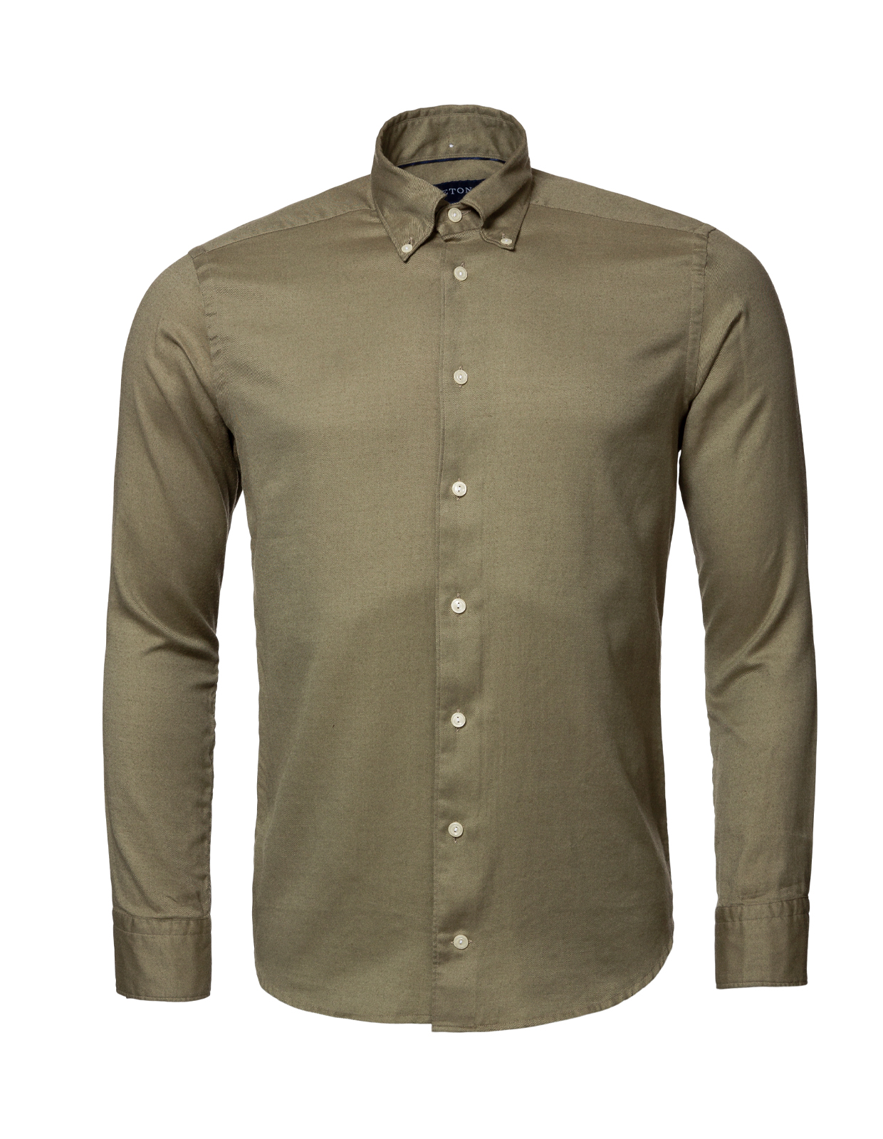 Contemporary Fit Flannel Shirt Cotton Tencel Dark Green