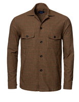 Cotton Wool Cashmere Overshirt Brown Checked