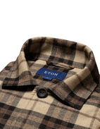 Cotton Wool Cashmere Overshirt Brown/Beige Checked