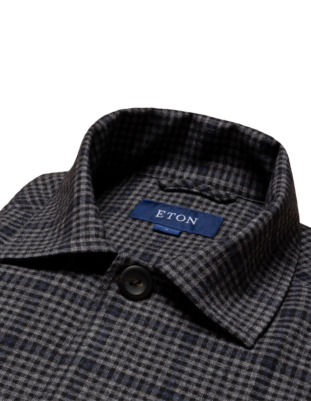 Cotton Wool Cashmere Overshirt Navy/Grey Checked