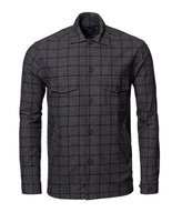Cotton Wool Cashmere Overshirt Navy/Grey Checked