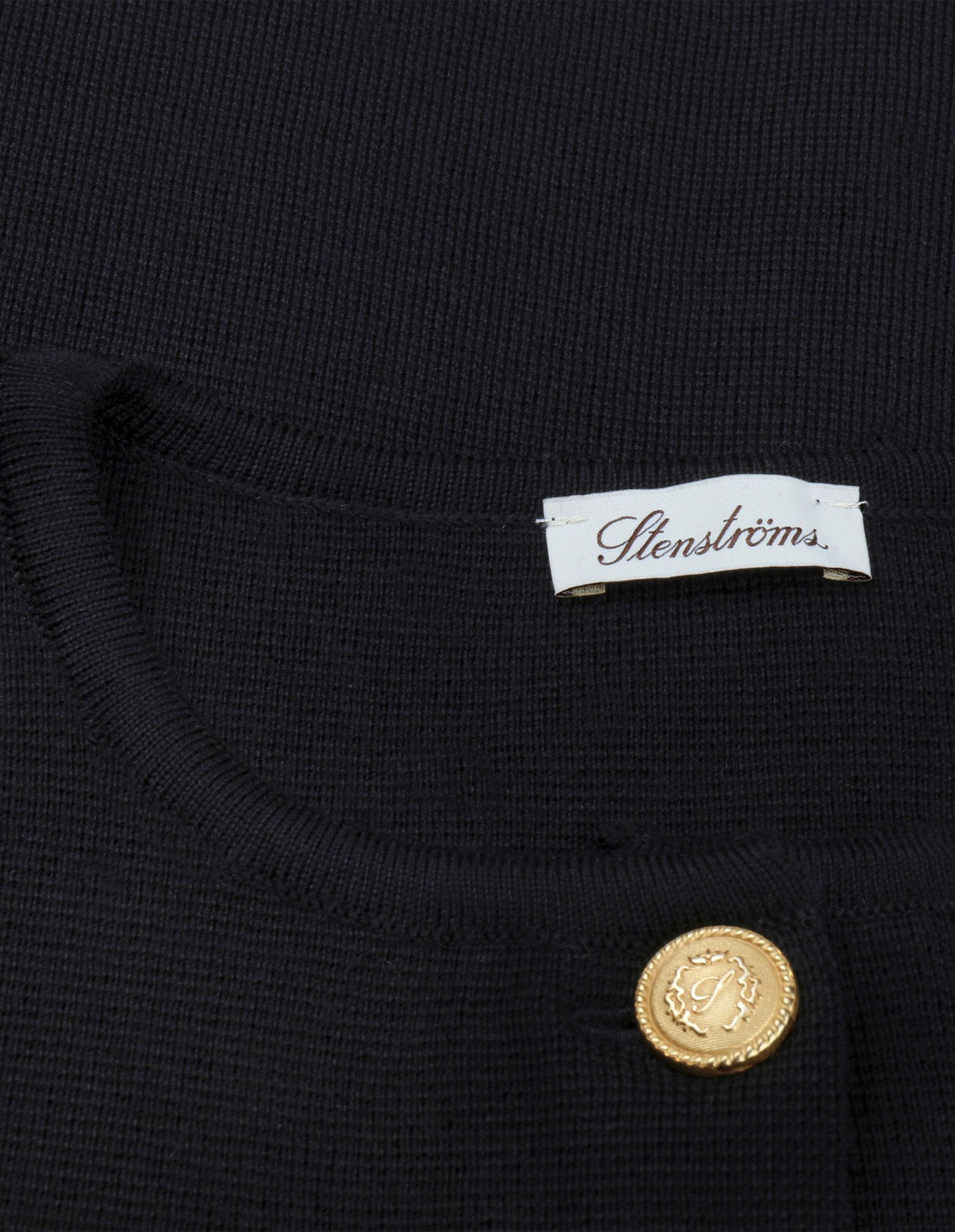 Stina Cardigan Merinoull Svart Stl S