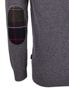 Holden Half Zip Lambswool Tartan Mid Grey Marl Stl M