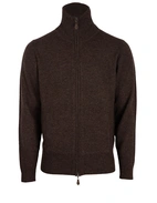 Ballater Cardigan Lammull Mörkbrun