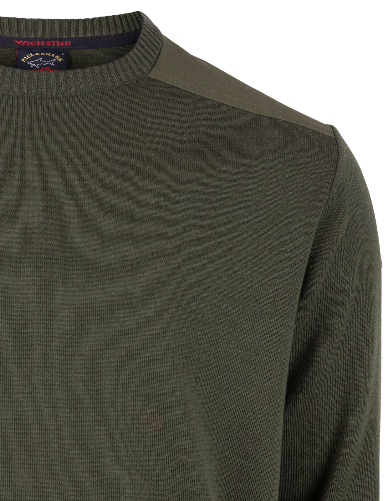 Yachting Wool Crewneck Sweater Olive Stl S
