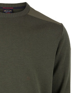 Yachting Wool Crewneck Sweater Olive Stl XXL